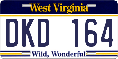 WV license plate DKD164