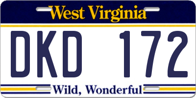 WV license plate DKD172