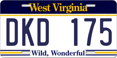 WV license plate DKD175