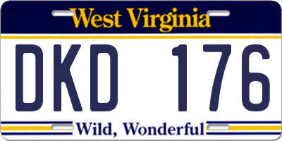 WV license plate DKD176