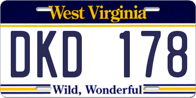 WV license plate DKD178