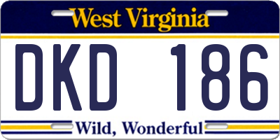 WV license plate DKD186