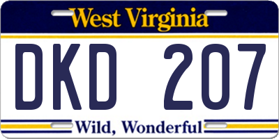 WV license plate DKD207