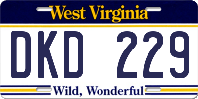 WV license plate DKD229