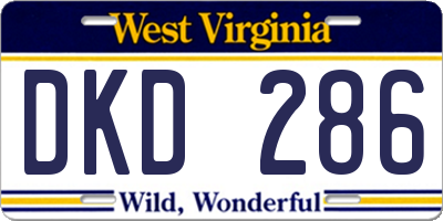 WV license plate DKD286