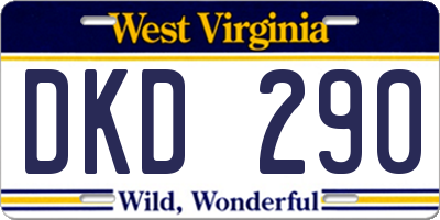 WV license plate DKD290