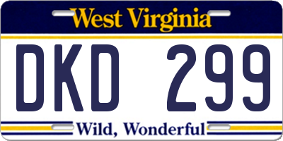 WV license plate DKD299