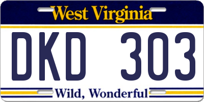 WV license plate DKD303