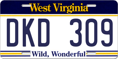WV license plate DKD309