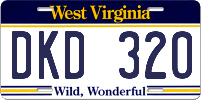 WV license plate DKD320