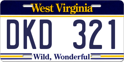 WV license plate DKD321
