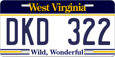 WV license plate DKD322