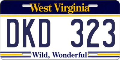 WV license plate DKD323