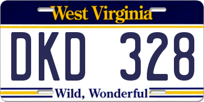 WV license plate DKD328