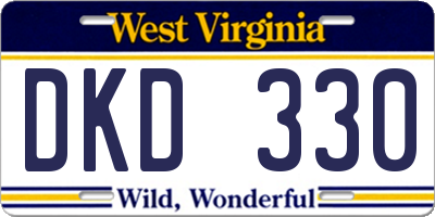 WV license plate DKD330