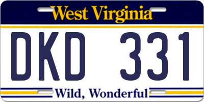 WV license plate DKD331