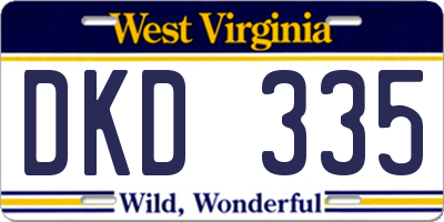 WV license plate DKD335