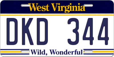 WV license plate DKD344