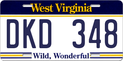 WV license plate DKD348