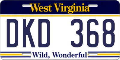 WV license plate DKD368
