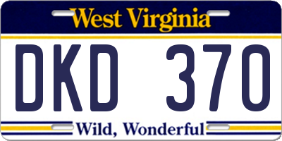 WV license plate DKD370