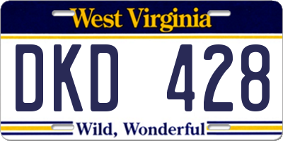 WV license plate DKD428