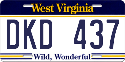 WV license plate DKD437
