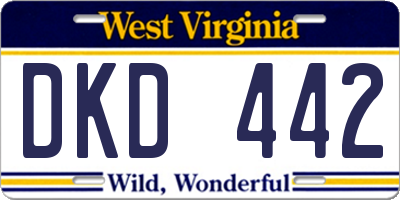 WV license plate DKD442