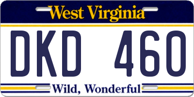 WV license plate DKD460