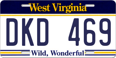 WV license plate DKD469