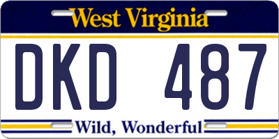 WV license plate DKD487