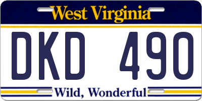 WV license plate DKD490