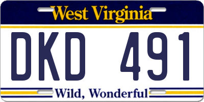 WV license plate DKD491