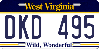 WV license plate DKD495