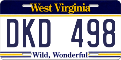 WV license plate DKD498