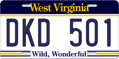 WV license plate DKD501
