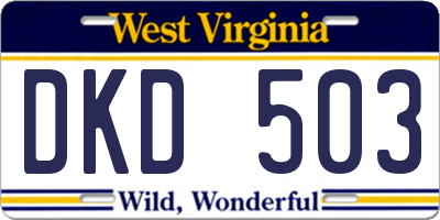 WV license plate DKD503