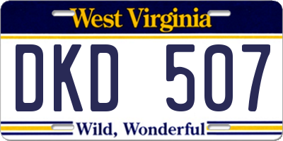 WV license plate DKD507