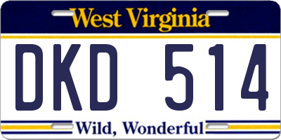 WV license plate DKD514