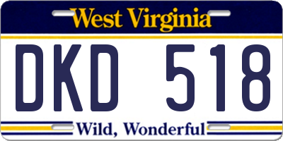 WV license plate DKD518