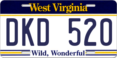 WV license plate DKD520