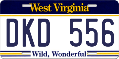 WV license plate DKD556