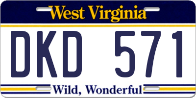 WV license plate DKD571
