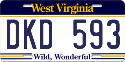 WV license plate DKD593