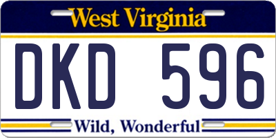 WV license plate DKD596