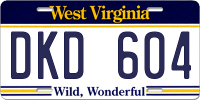 WV license plate DKD604