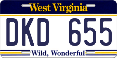WV license plate DKD655