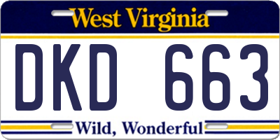 WV license plate DKD663