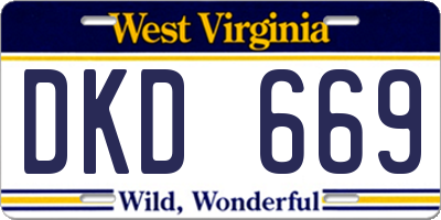 WV license plate DKD669