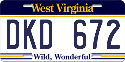 WV license plate DKD672